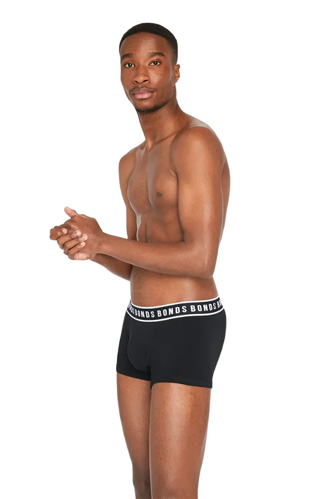 20 X Bonds Mens Fit Trunk Cotton Underwear Nu Black