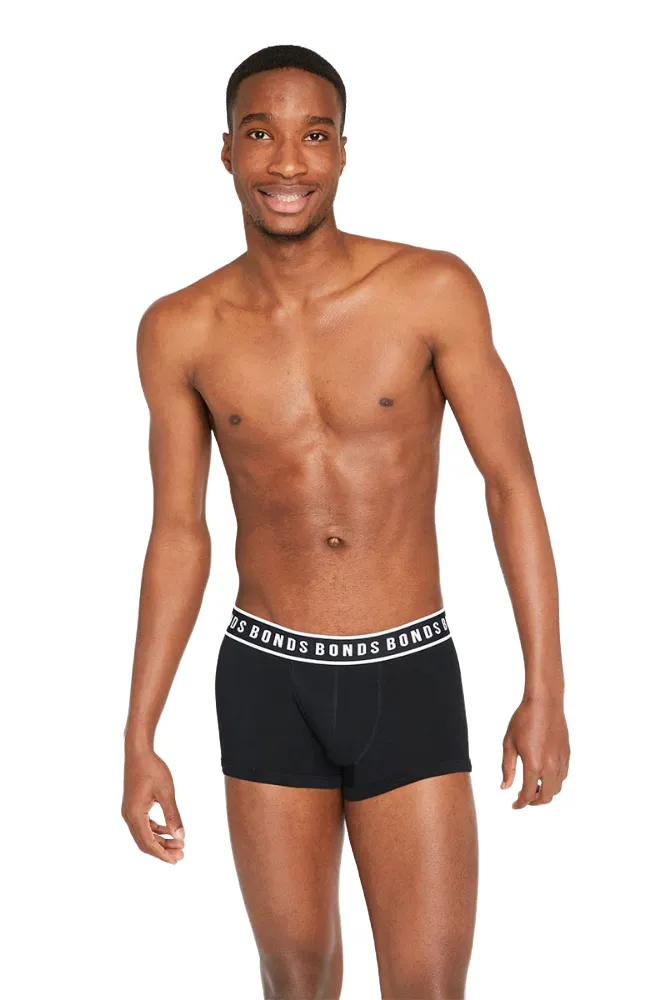 20 X Bonds Mens Fit Trunk Cotton Underwear Nu Black