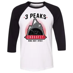 3 Peak CrossFit - 100 - Stacked - Men's Baseball T-Shirt