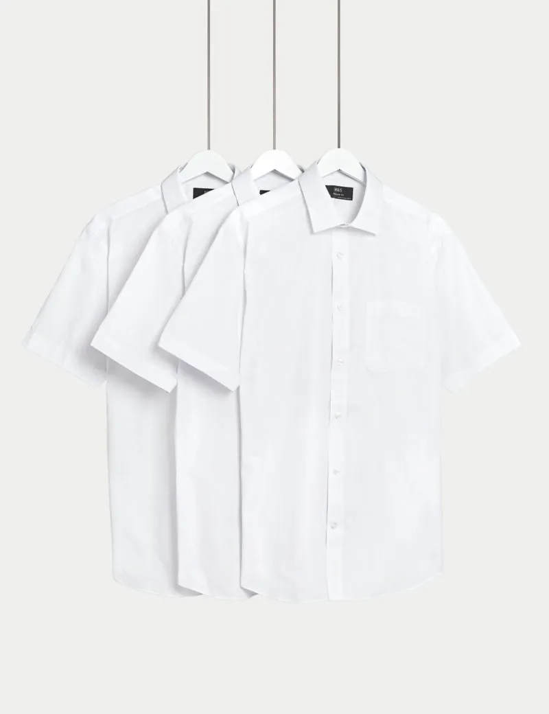 3pk Regular Fit Easy Iron Short Sleeve Shirts