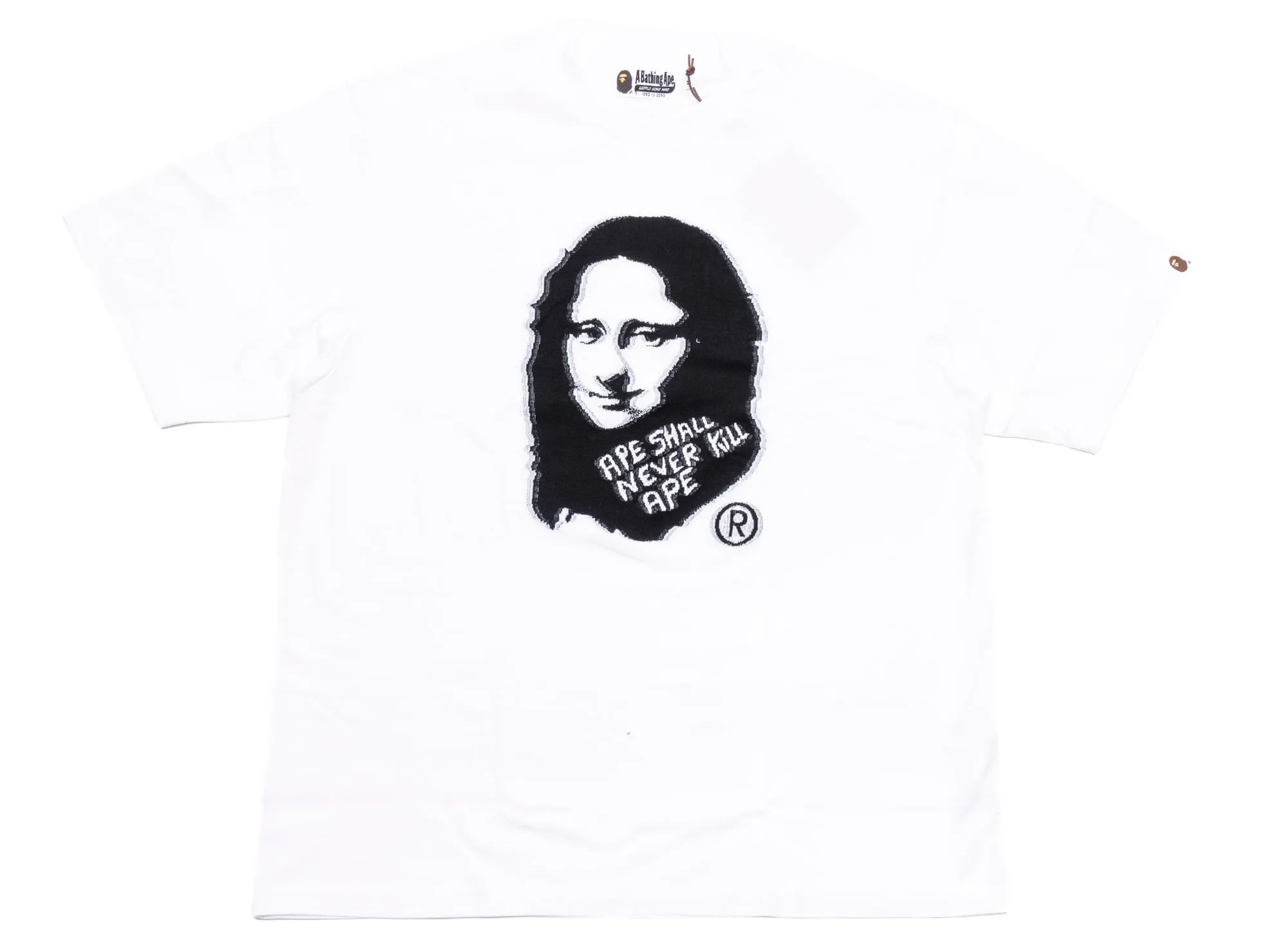 A Bathing Ape Art Print Jacquard Tee in White xld