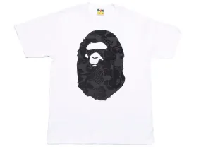 A Bathing Ape Asia Camo Big Ape Head Tee in White xld