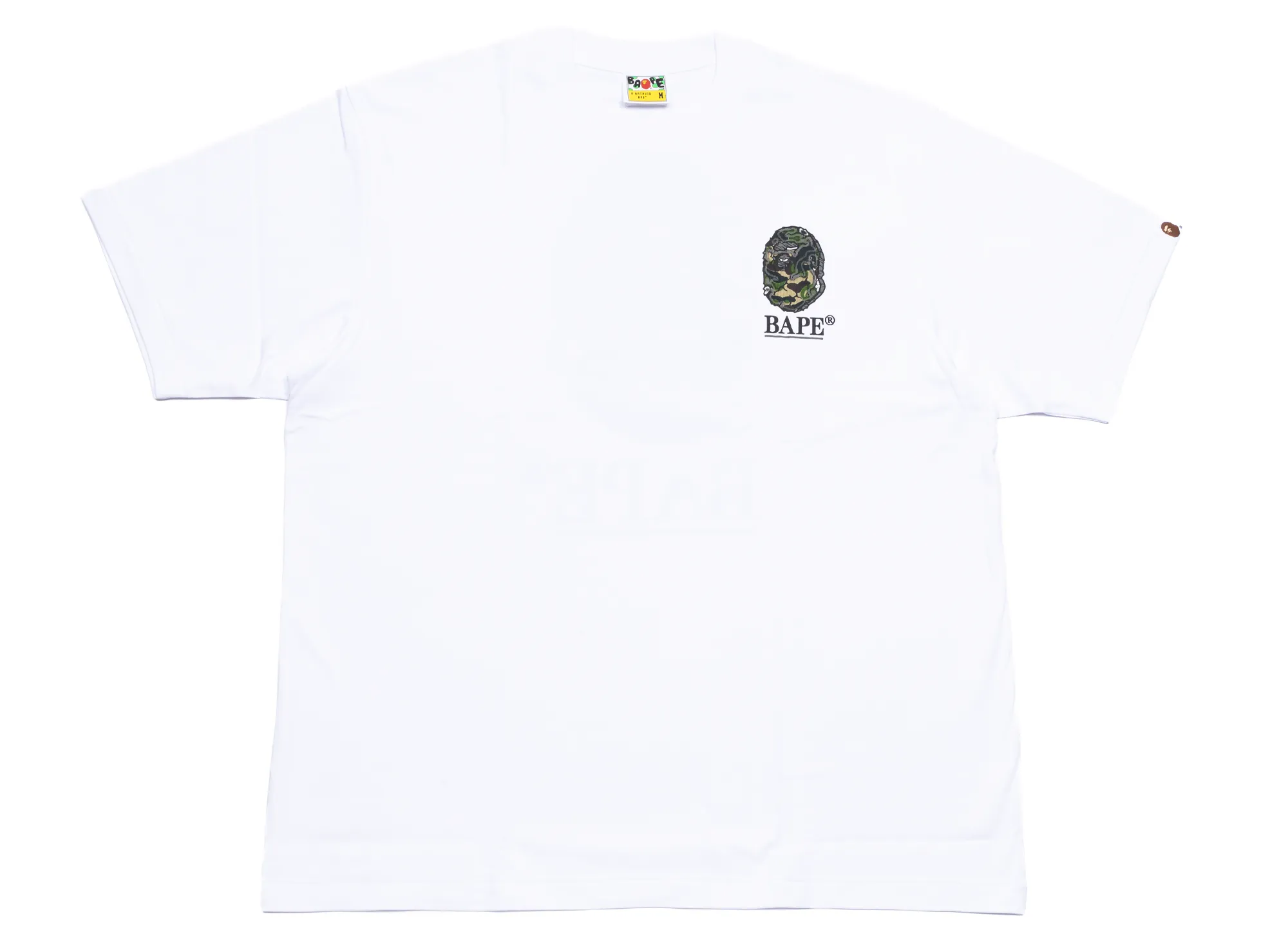 A Bathing Ape Camo Stone Ape Head Relaxed Fit Tee in White xld