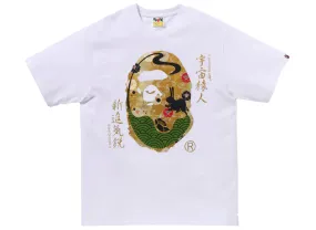 A Bathing Ape Moon Japan Ape Head Tee in White