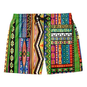 African Striped Patterns Shorts