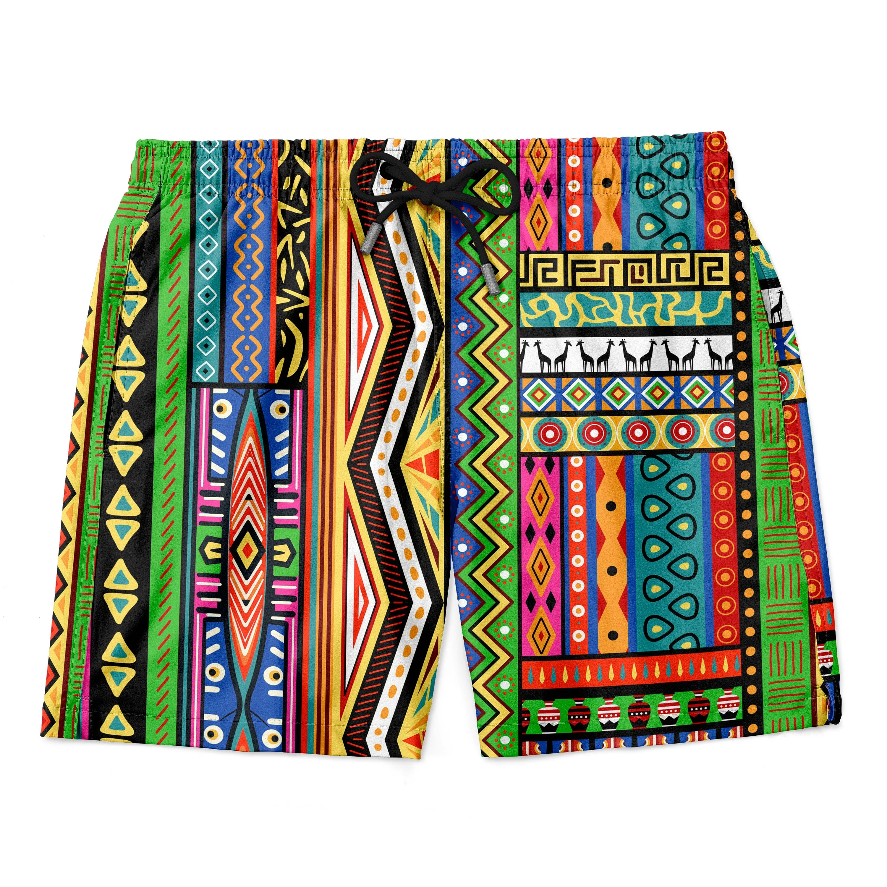 African Striped Patterns Shorts