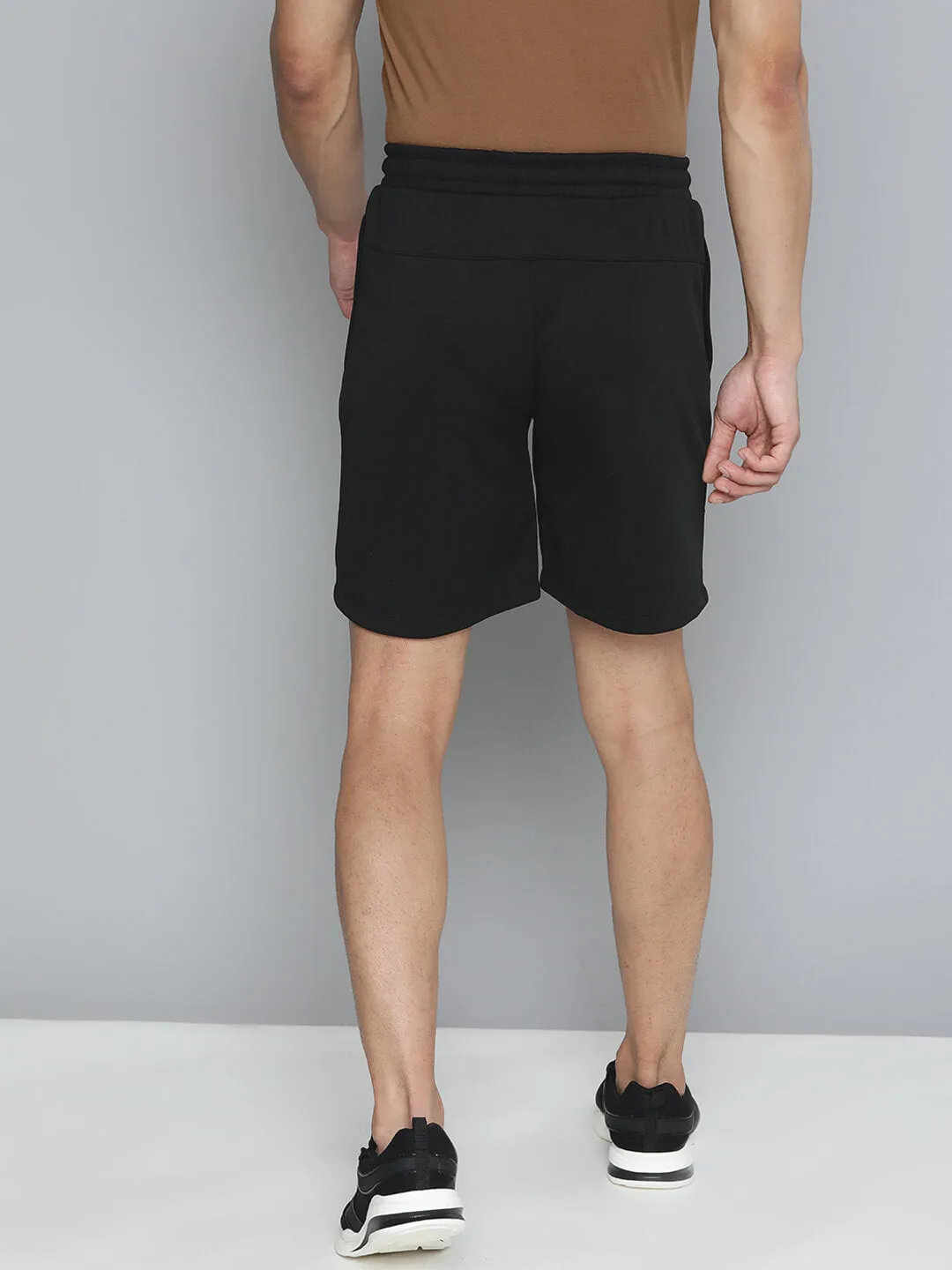 Alcis Men Black Slim Fit Drytech  Yoga Sports Shorts