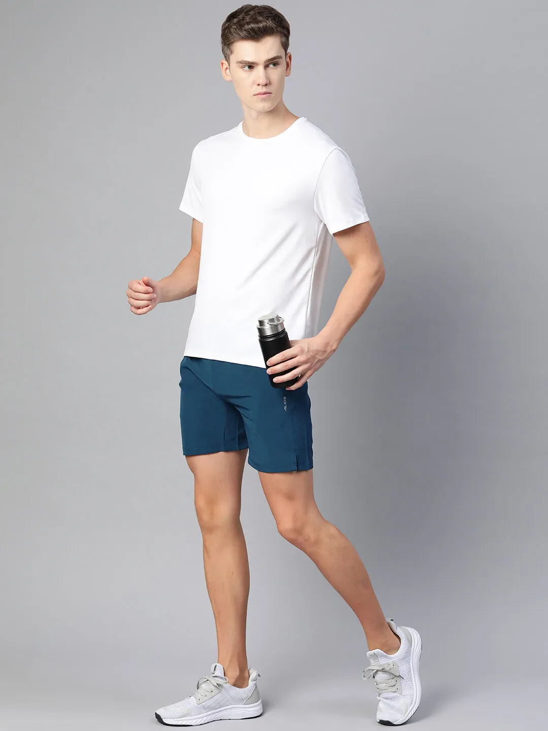 Alcis Men Blue Slim Fit Running Sports Shorts