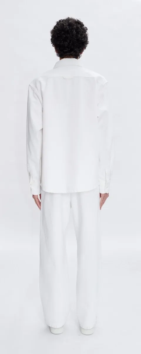 APC Overshirt basile brodee poitrine White