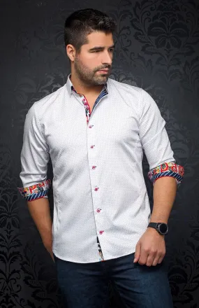 Au Noir Stretch Shirt | Palmer White Fuchsia