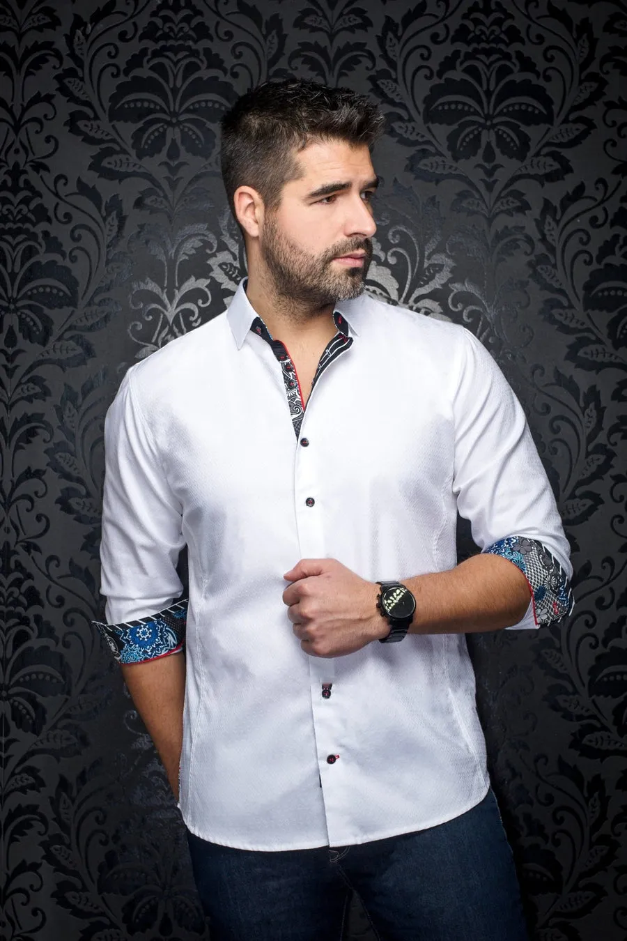 Au Noir Stretch Shirt | Adjani White