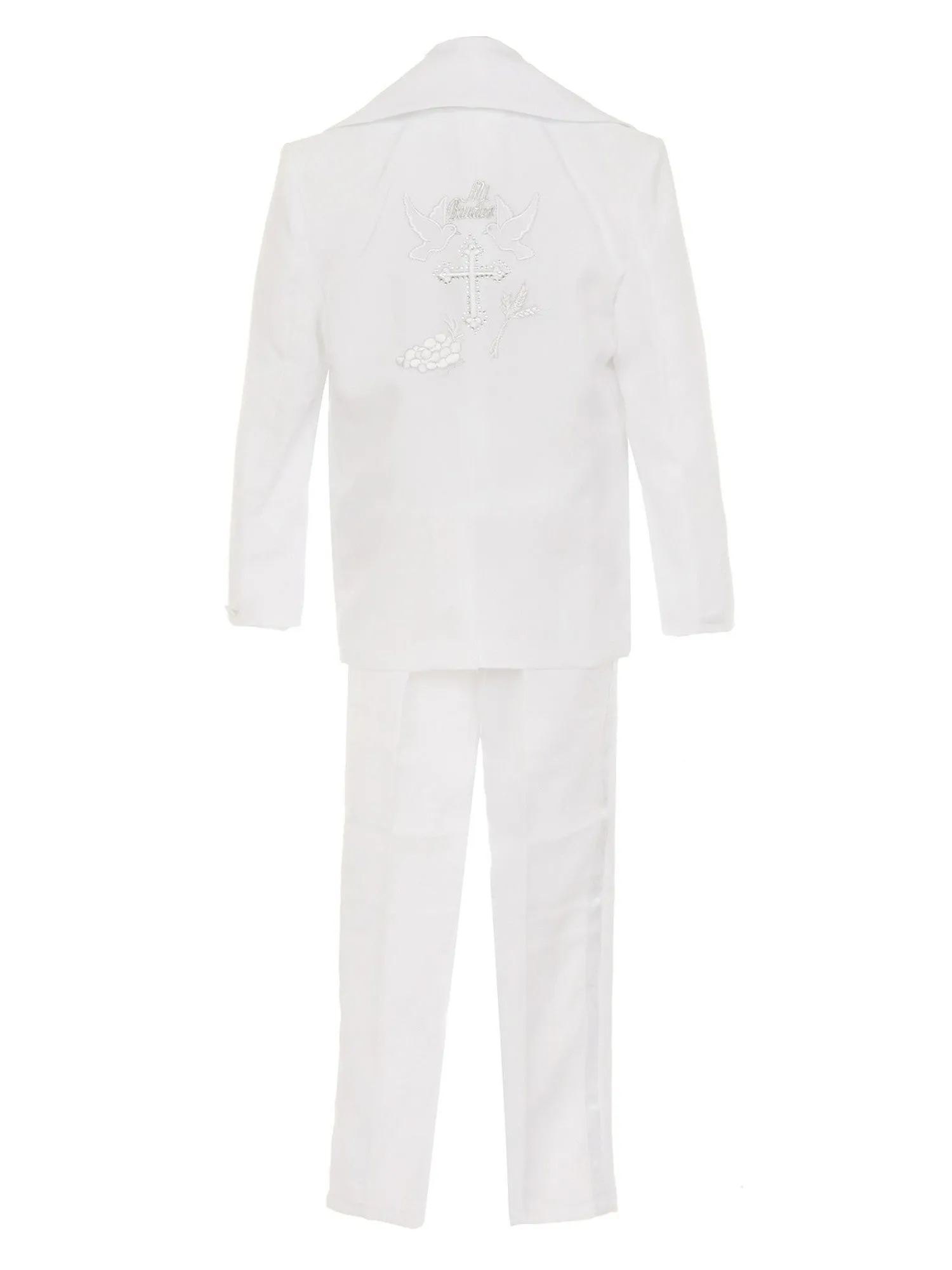 Baby Boys White 6-pc Silver Cross Embroidery Baptism Suit 3-24M