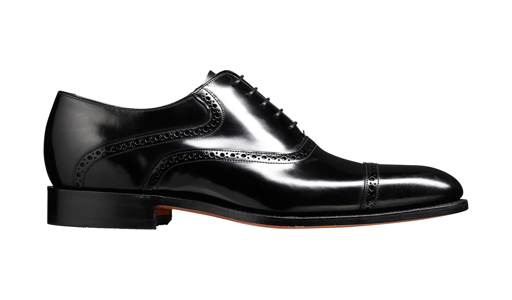 Barker Wilton toe- cap Oxford Shoe - Hi Shine Black