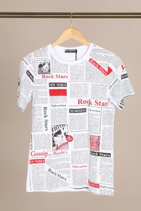 Berry Denim Newspaper T-Shirt