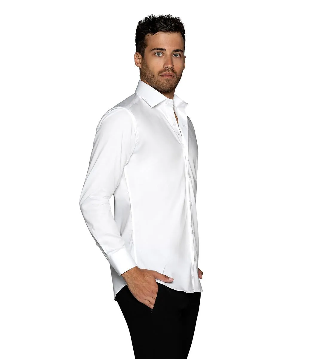 Bertigo Shirt | Nikky-05 Solid White Twill