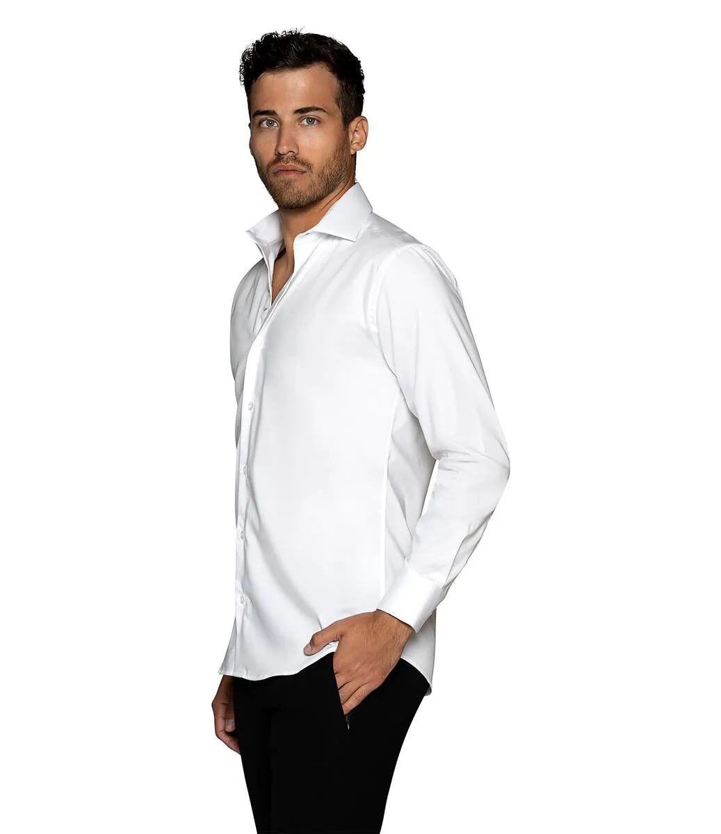 Bertigo Shirt | Nikky-05 Solid White Twill