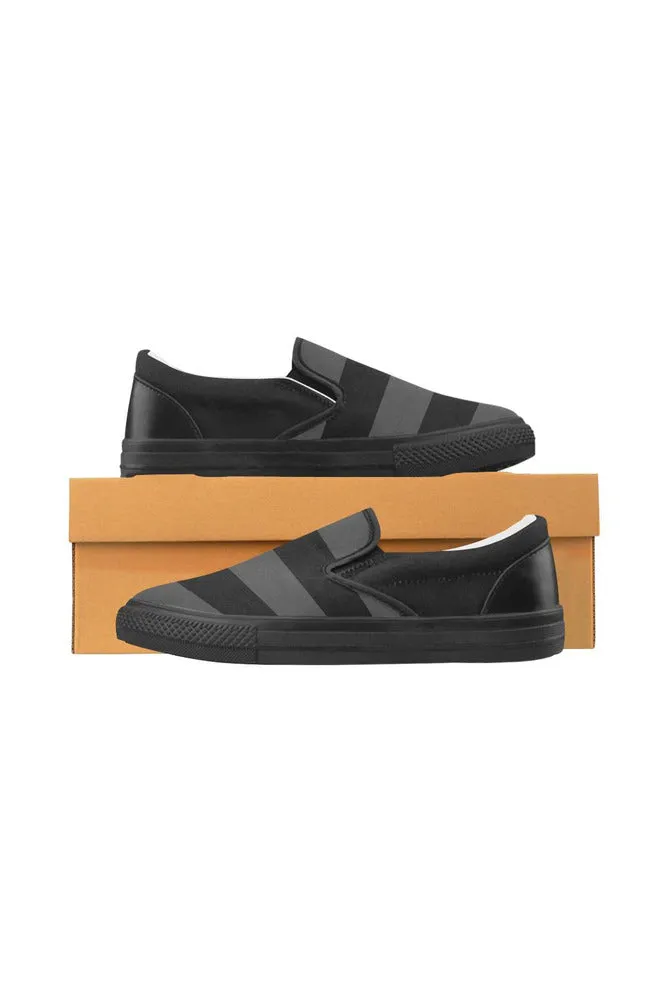 Black Stripes Men's Slip-on Canvas Shoes (Model 019)