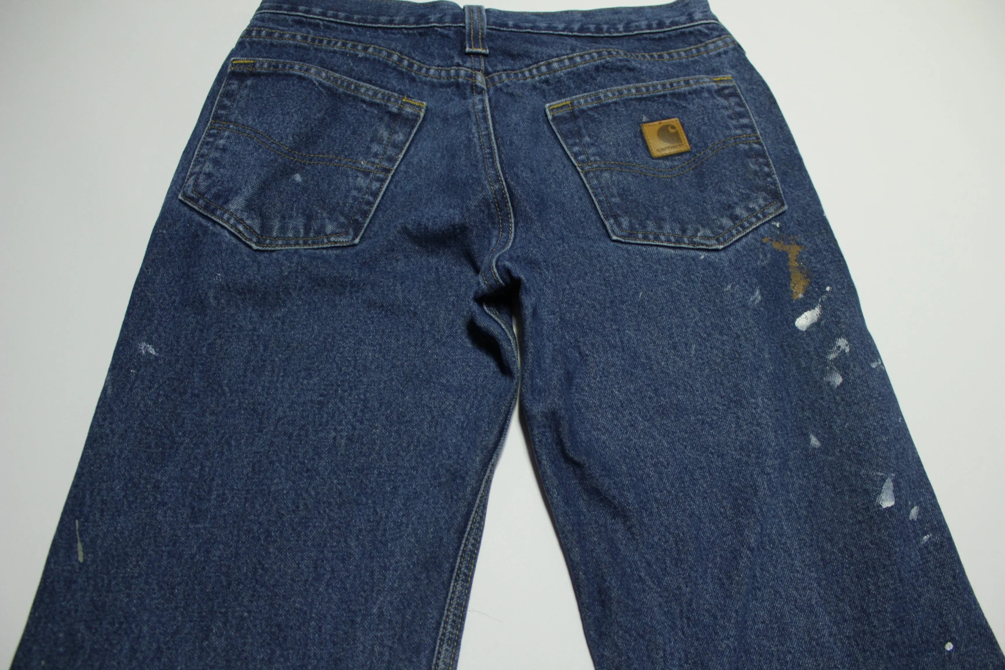 Carhartt B460 DVB Denim Blue Paint Splattered Work Jeans