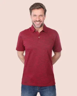 CLASSIC FIT TEXTURED POLO SHIRT - WINE