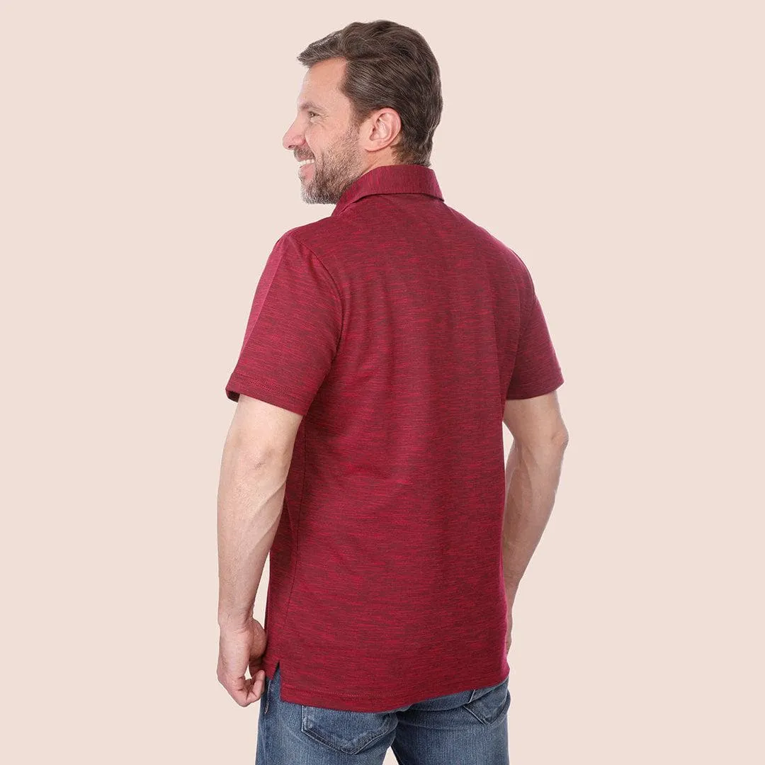 CLASSIC FIT TEXTURED POLO SHIRT - WINE