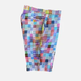 Clearance Sale: Inserch Men's Multi-Color Patterned Linen Shorts - Style P21909