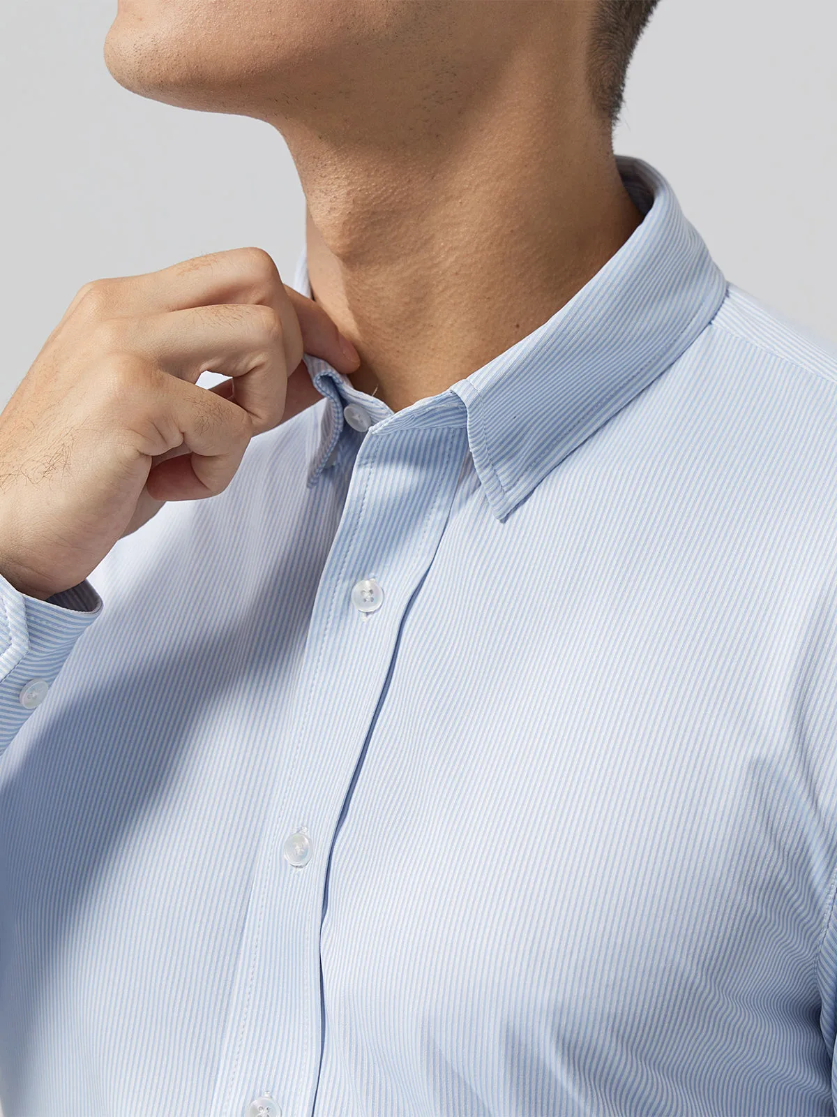 Commuter Performance Dress Shirt-Blue/White Stripe