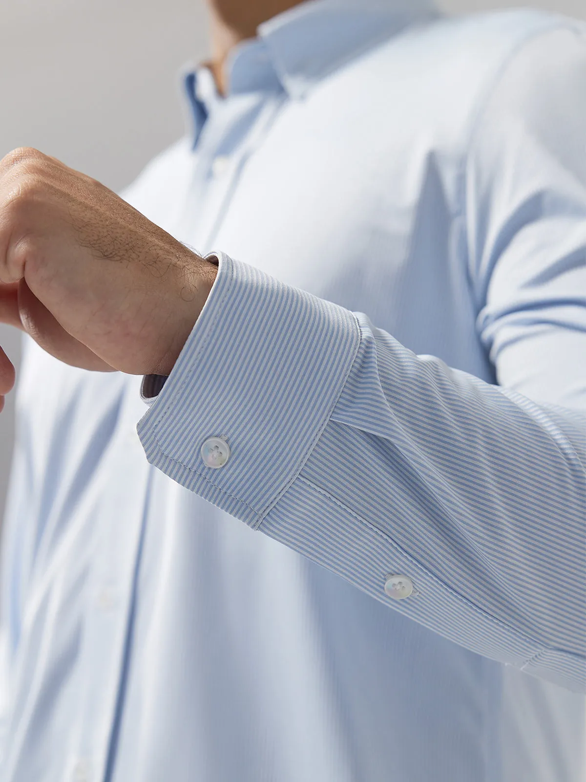 Commuter Performance Dress Shirt-Blue/White Stripe