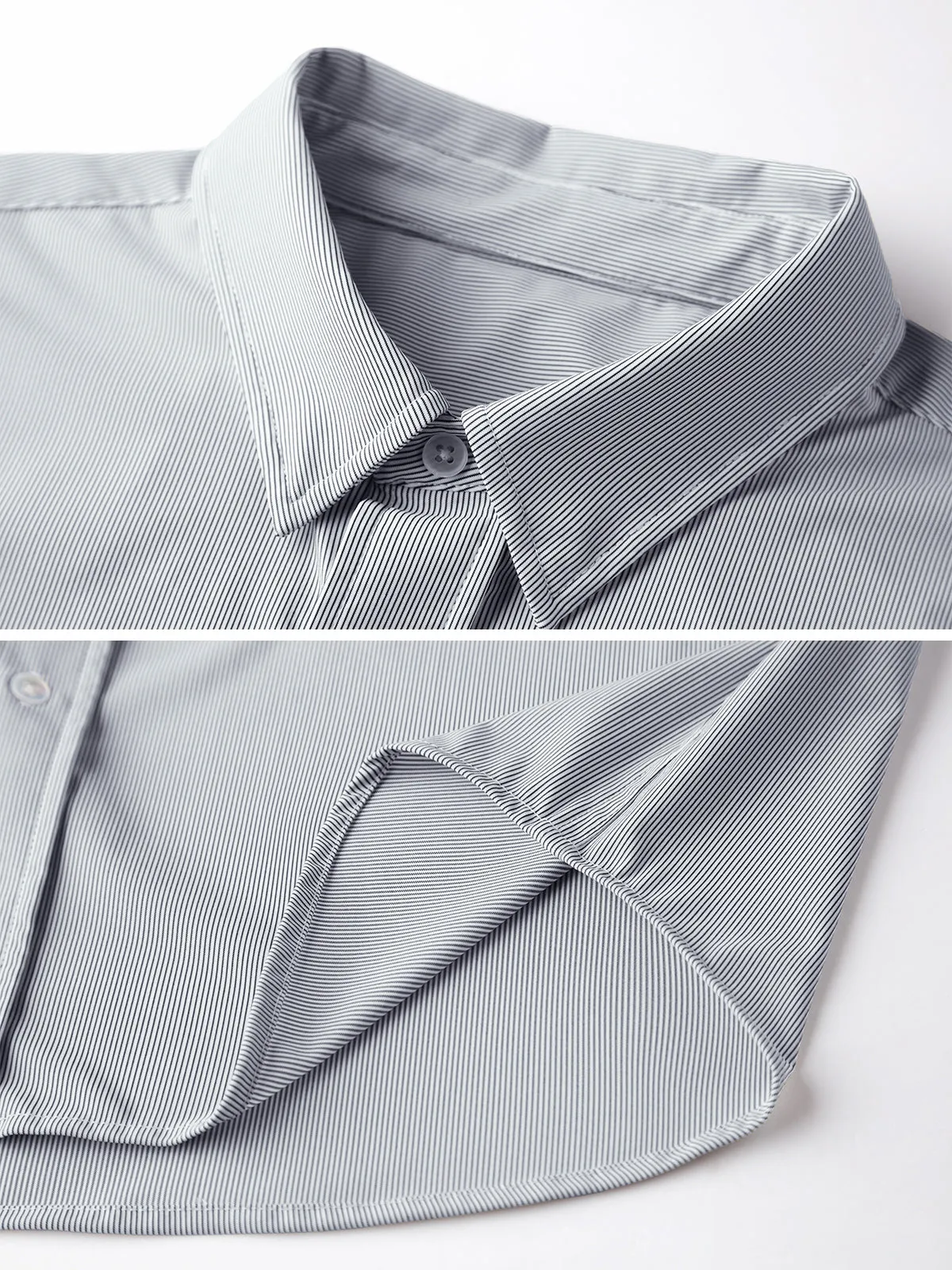 Commuter Performance Dress Shirt-Grey/White Stripe