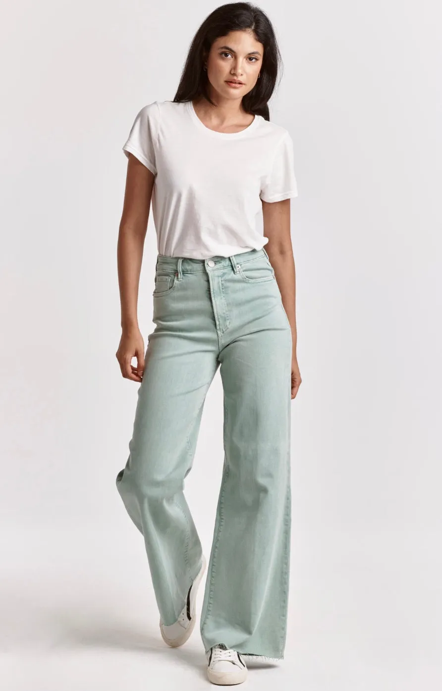 Dear John Fiona Super High Rise Wide Leg Jeans - Fresh Mint