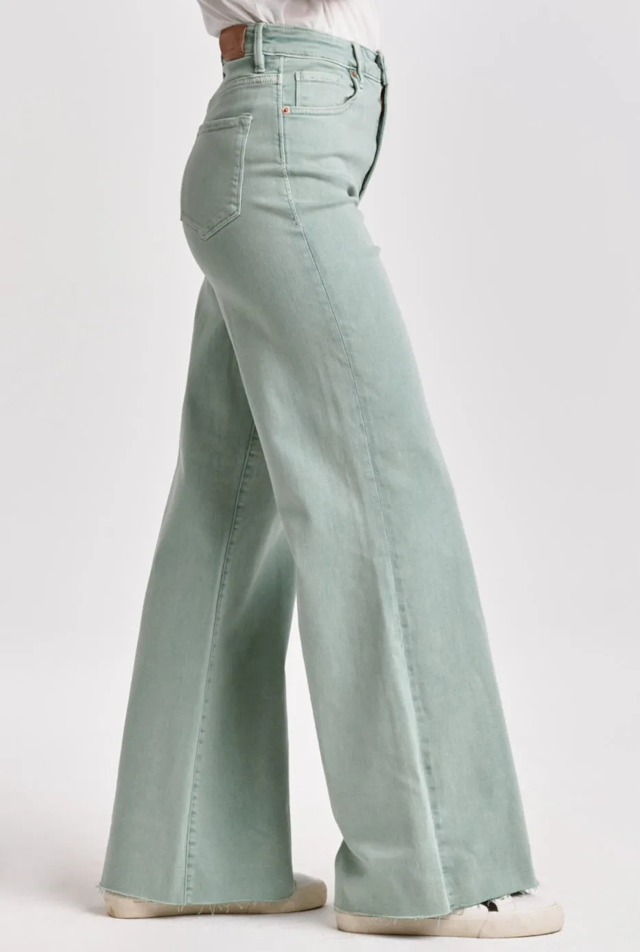 Dear John Fiona Super High Rise Wide Leg Jeans - Fresh Mint