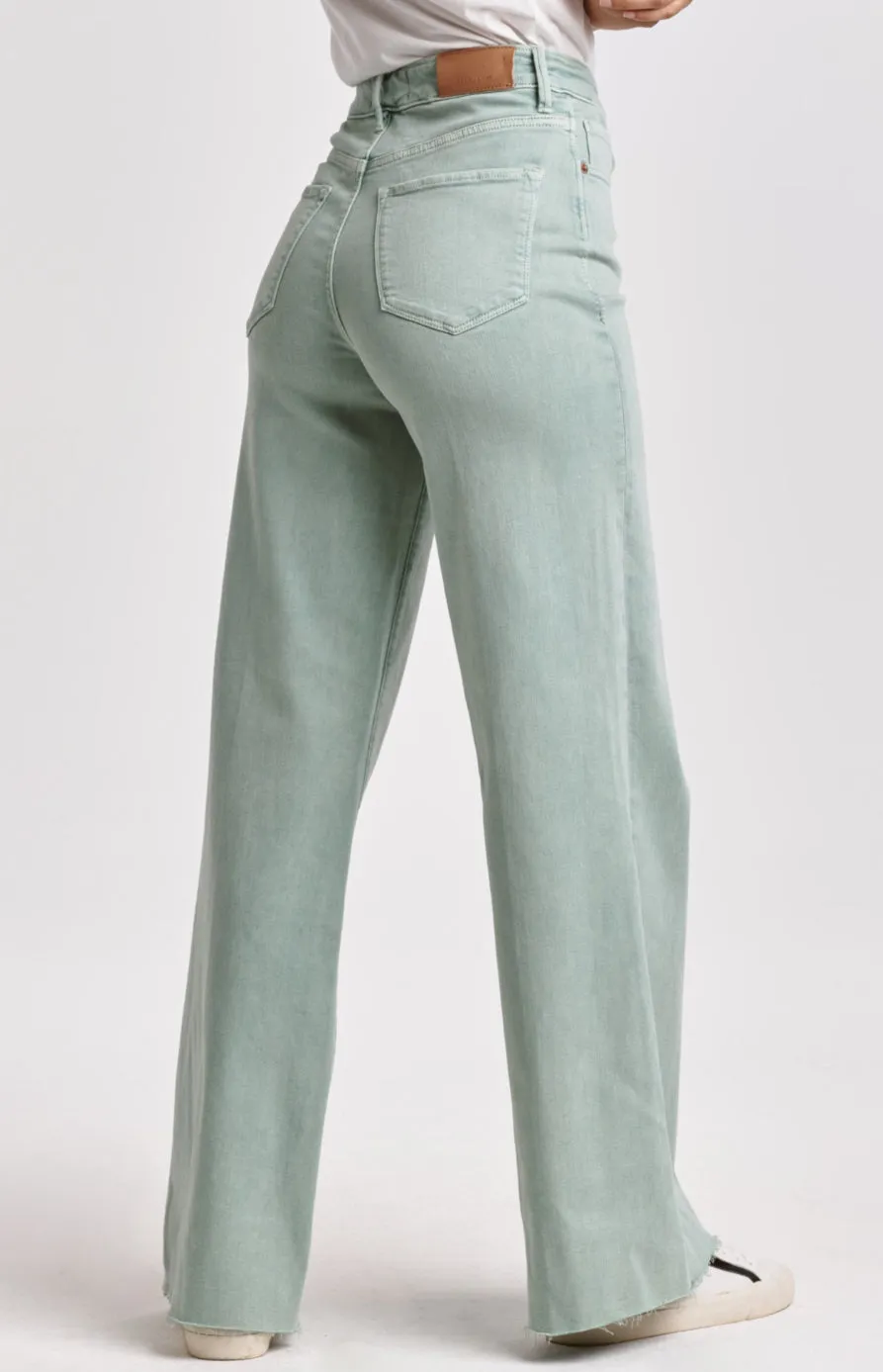 Dear John Fiona Super High Rise Wide Leg Jeans - Fresh Mint