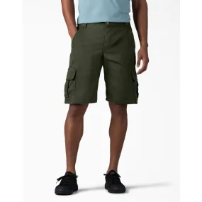 Dickies 11 Relaxed Fit FLEX Tough Max Men's Duck Cargo Work Shorts DX902 - Olive Green