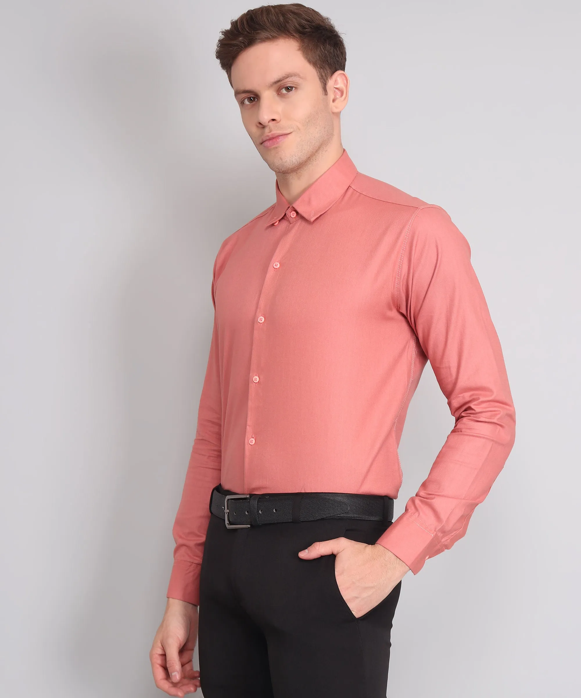 Exclusive TryBuy Premium Peach Button-Up Shirt for Men