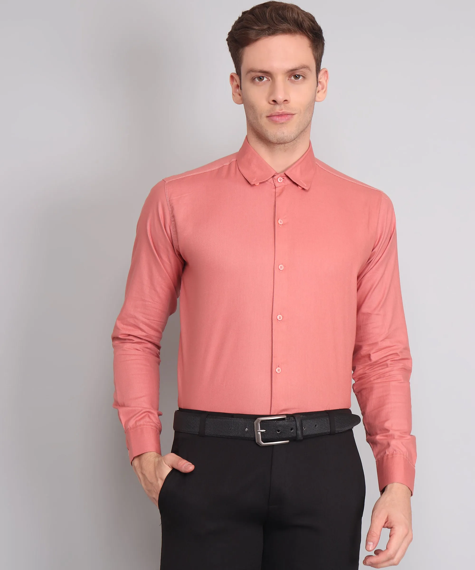 Exclusive TryBuy Premium Peach Button-Up Shirt for Men