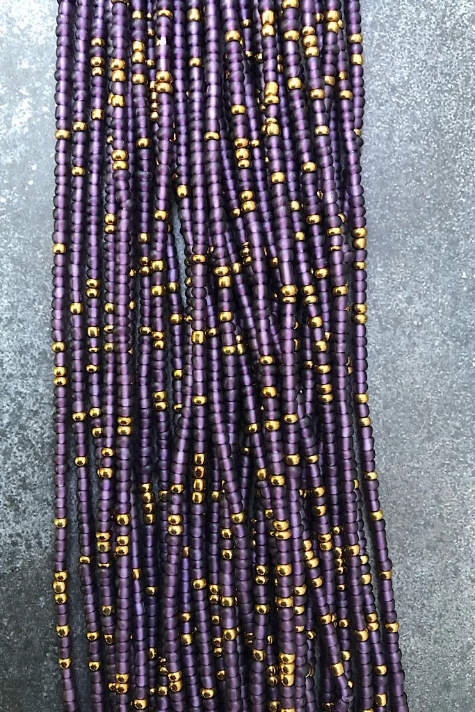 Extended Length 60 Inch Royal Amethyst Tie On Waist Beads