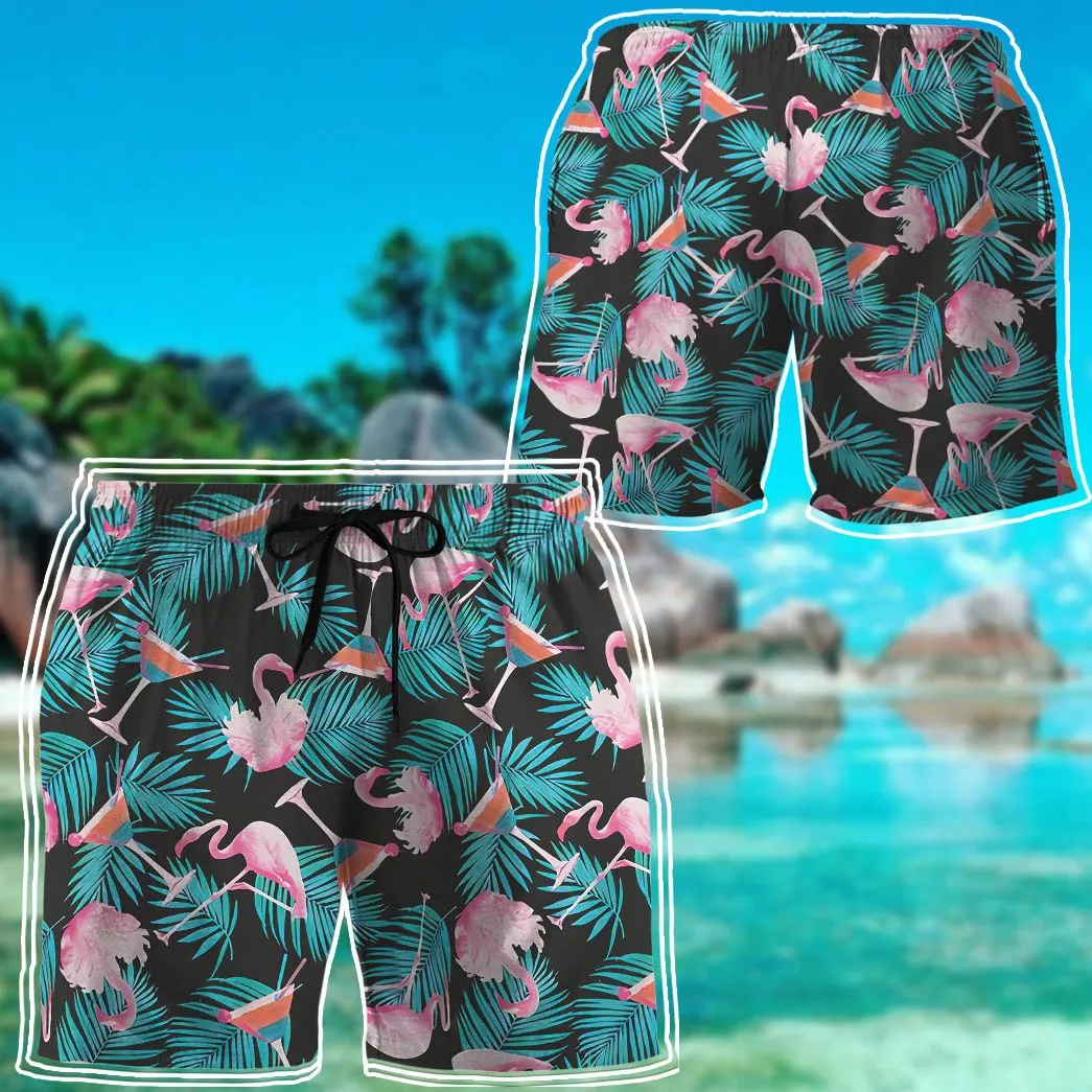 Gearhuman 3D Martini Flamingo Shorts