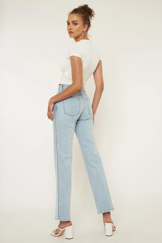 Kan Can Contrast Accent Straight Jeans