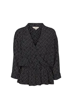 Laurel Blouse - Pixel Print Black