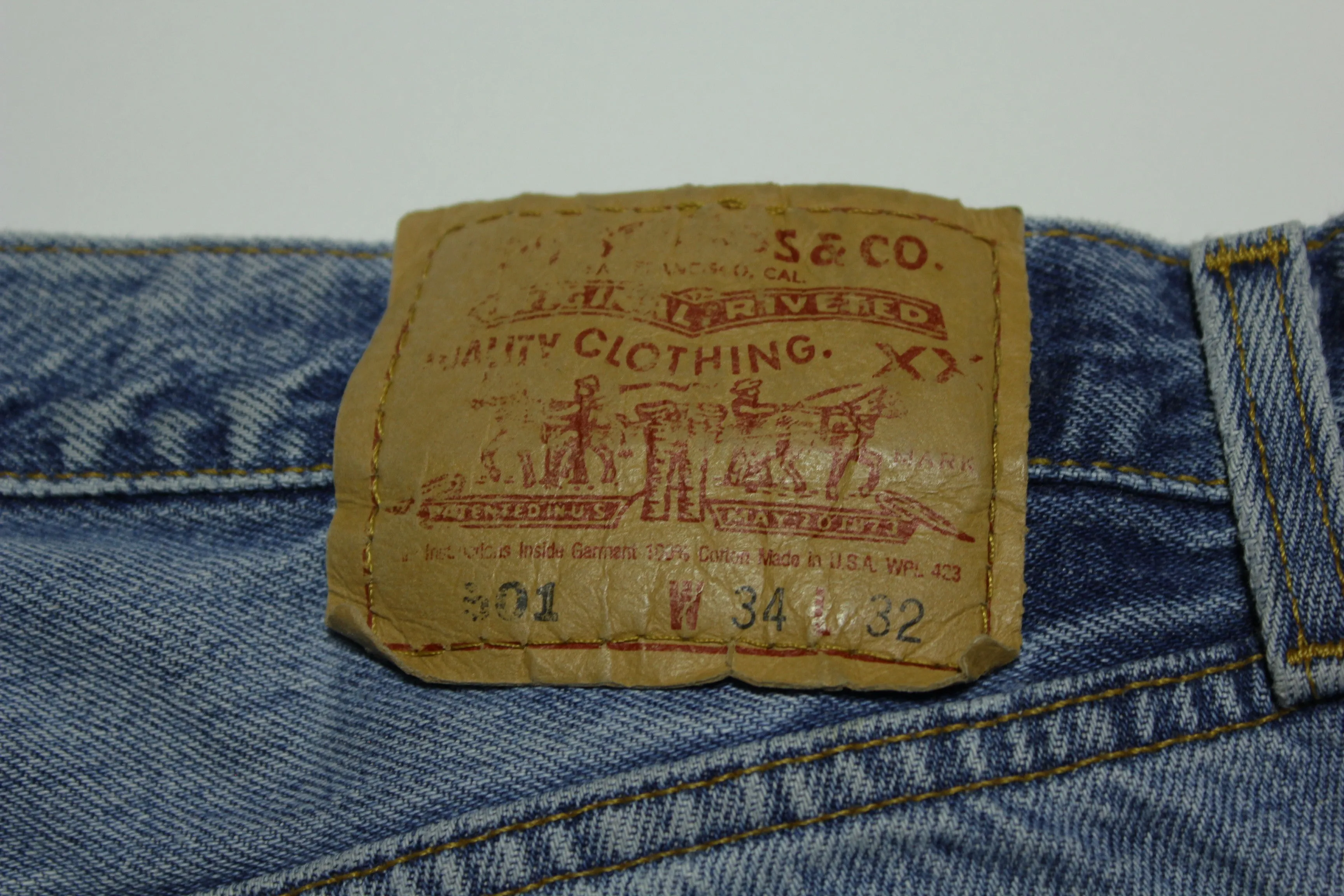 Levis 501 Button Fly Vintage 90's Denim Grunge Punk Blue Jeans