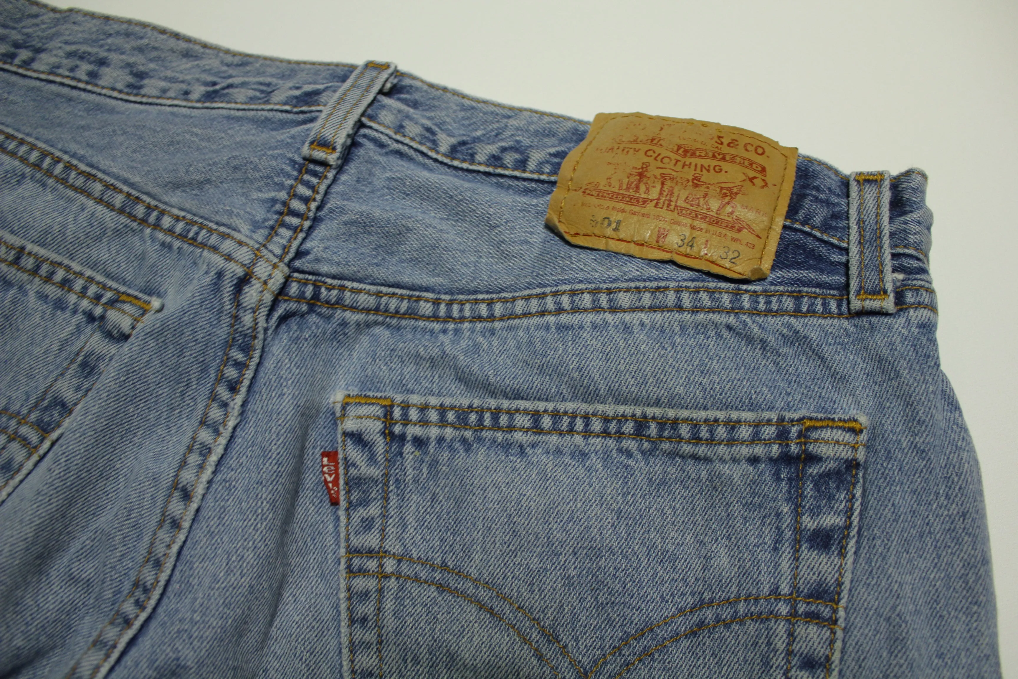 Levis 501 Button Fly Vintage 90's Denim Grunge Punk Blue Jeans