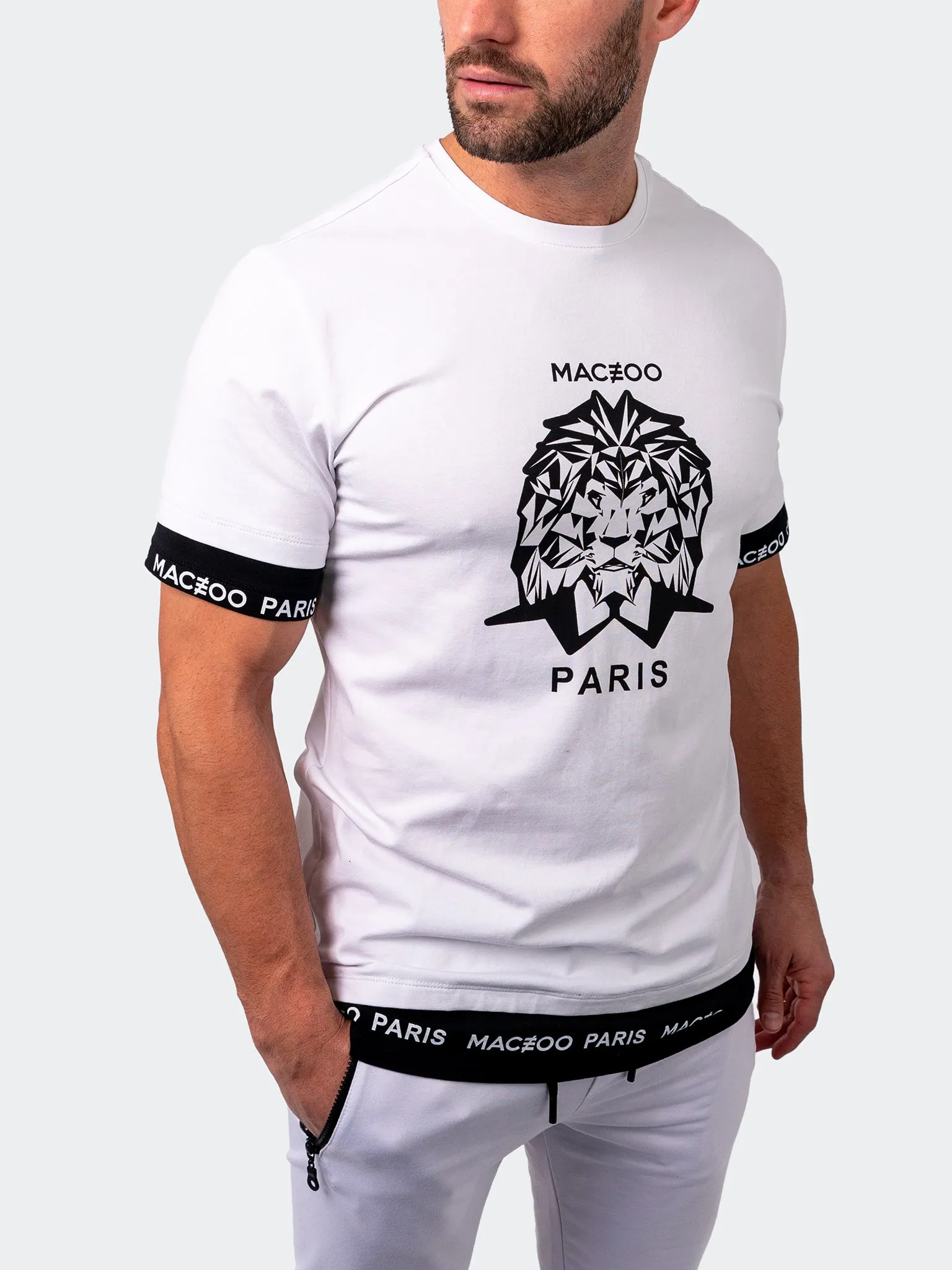 Maceoo Short-Sleeve Athleisur | Tee Ice White