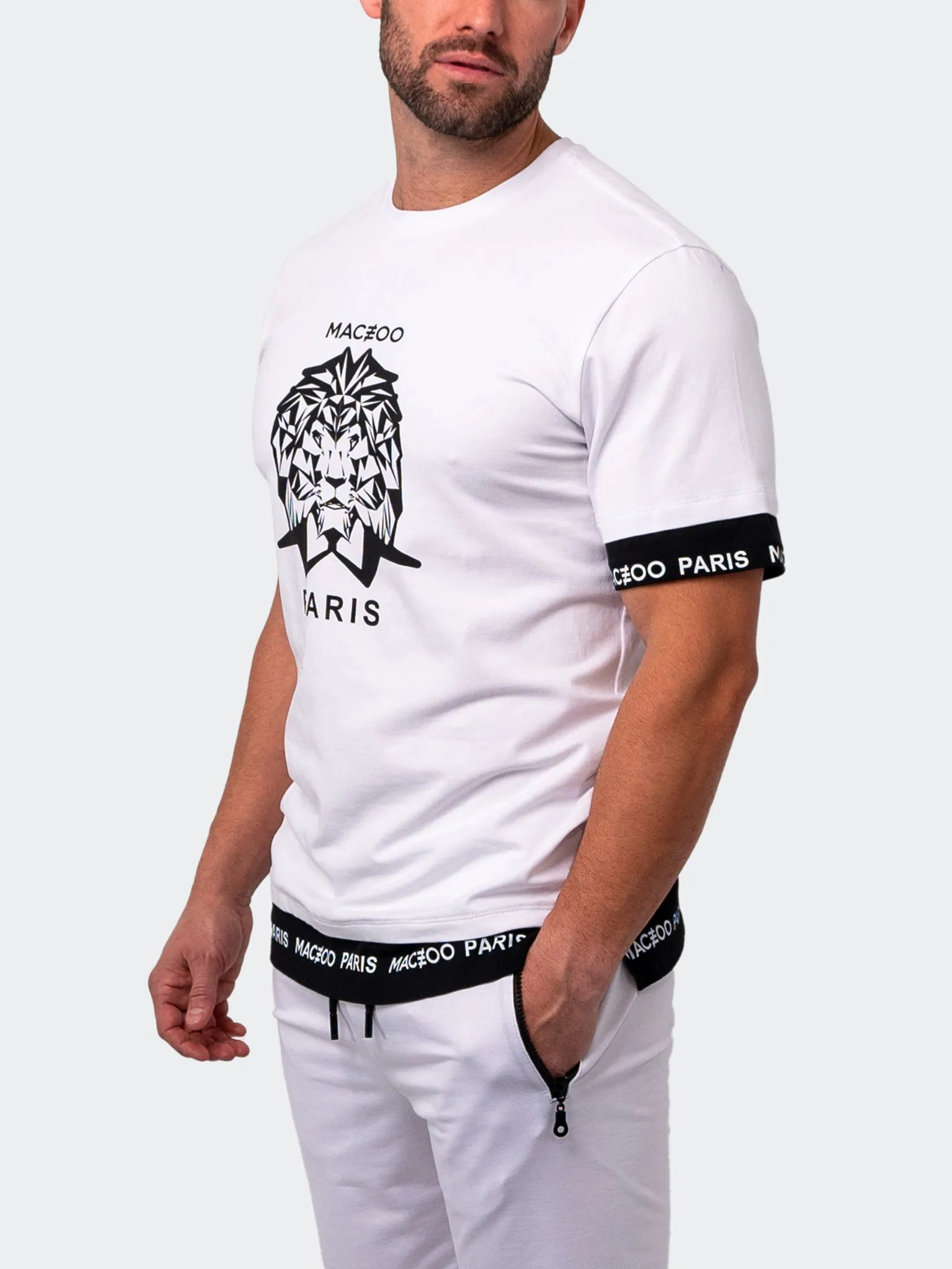 Maceoo Short-Sleeve Athleisur | Tee Ice White