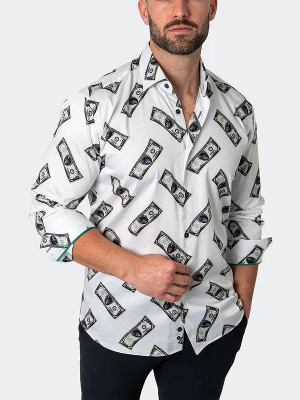 Maceoo Stretch Shirt | Fibonacci MoneyMoneyMoney White