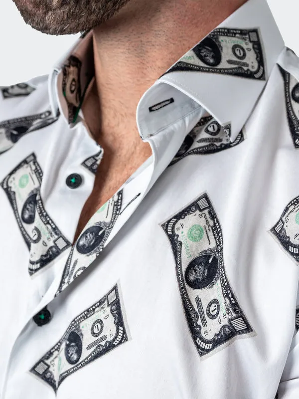 Maceoo Stretch Shirt | Fibonacci MoneyMoneyMoney White