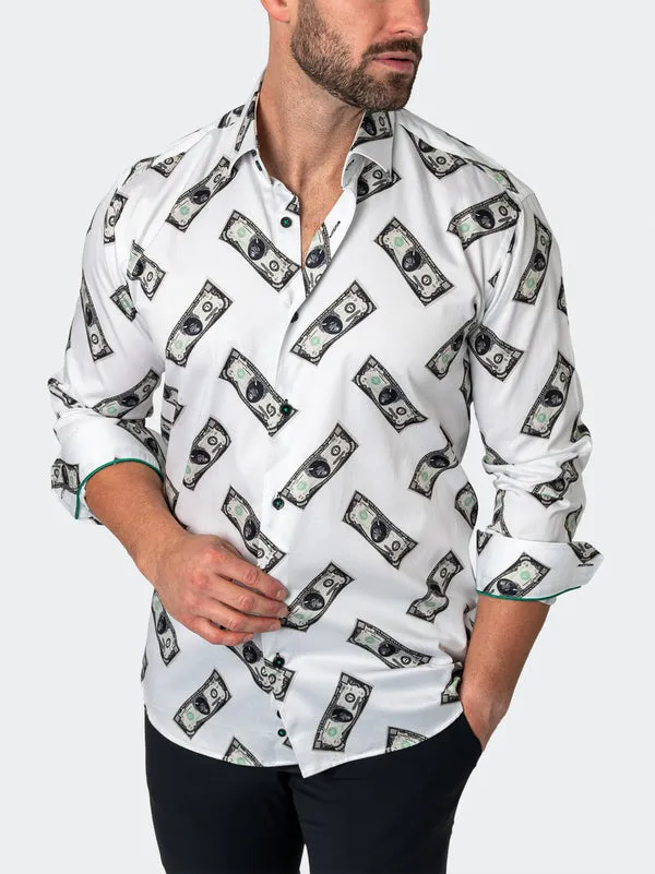 Maceoo Stretch Shirt | Fibonacci MoneyMoneyMoney White