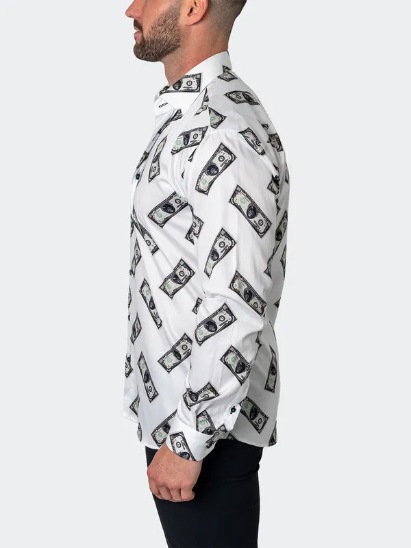 Maceoo Stretch Shirt | Fibonacci MoneyMoneyMoney White