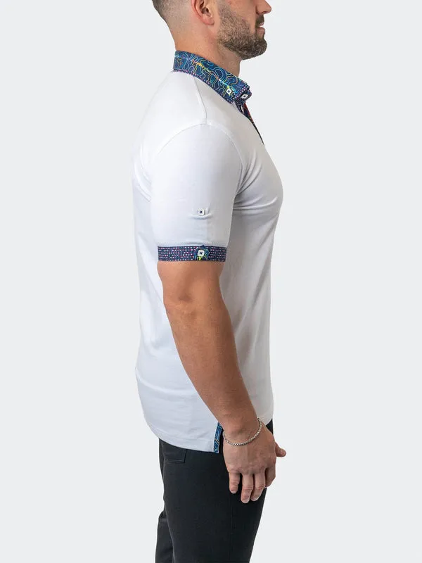 Maceoo Stretch Short-Sleeve Polos | Polo MozartSolid 30 White