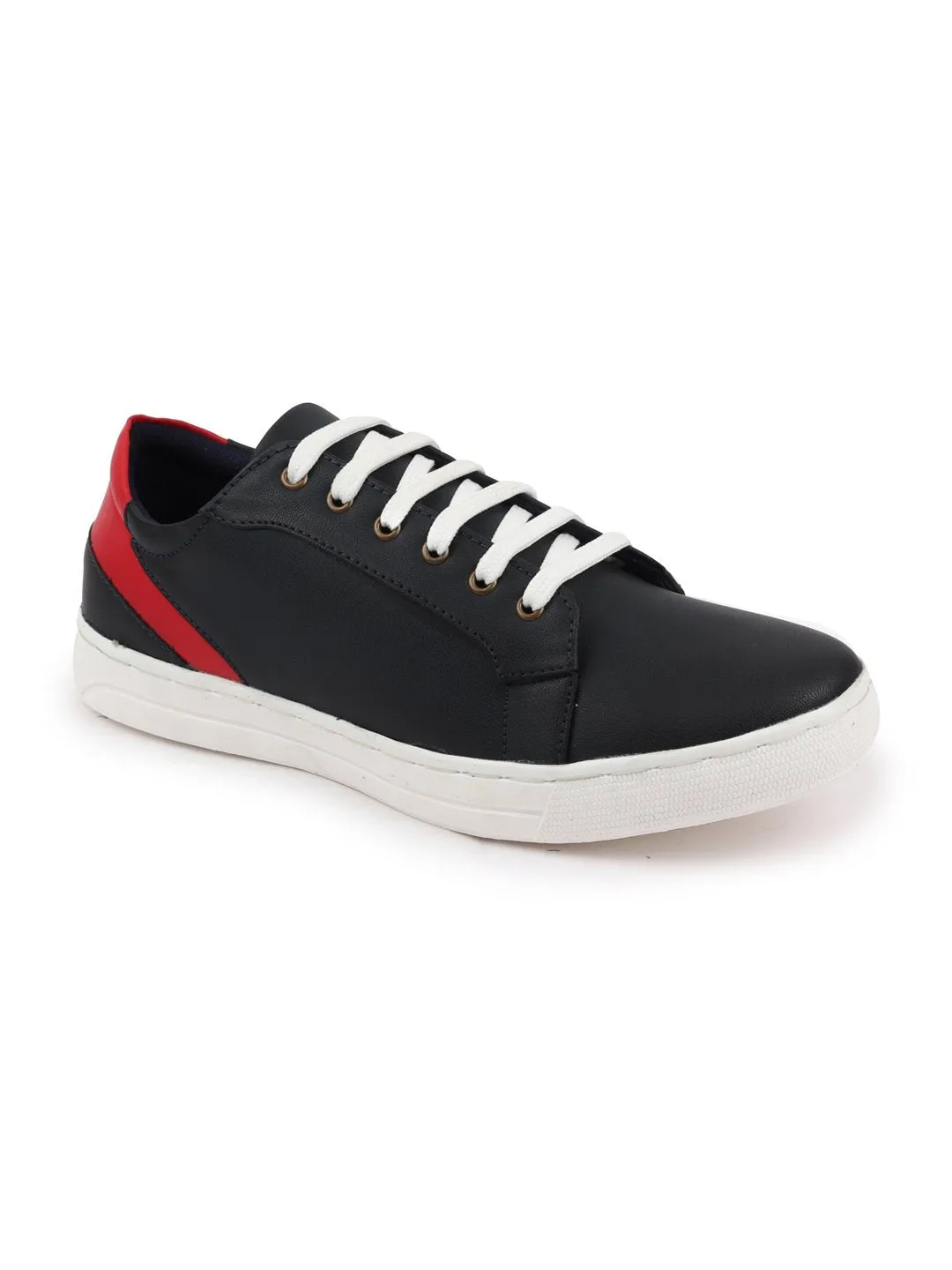 Men Navy Blue Stylish Lace Up Sneakers