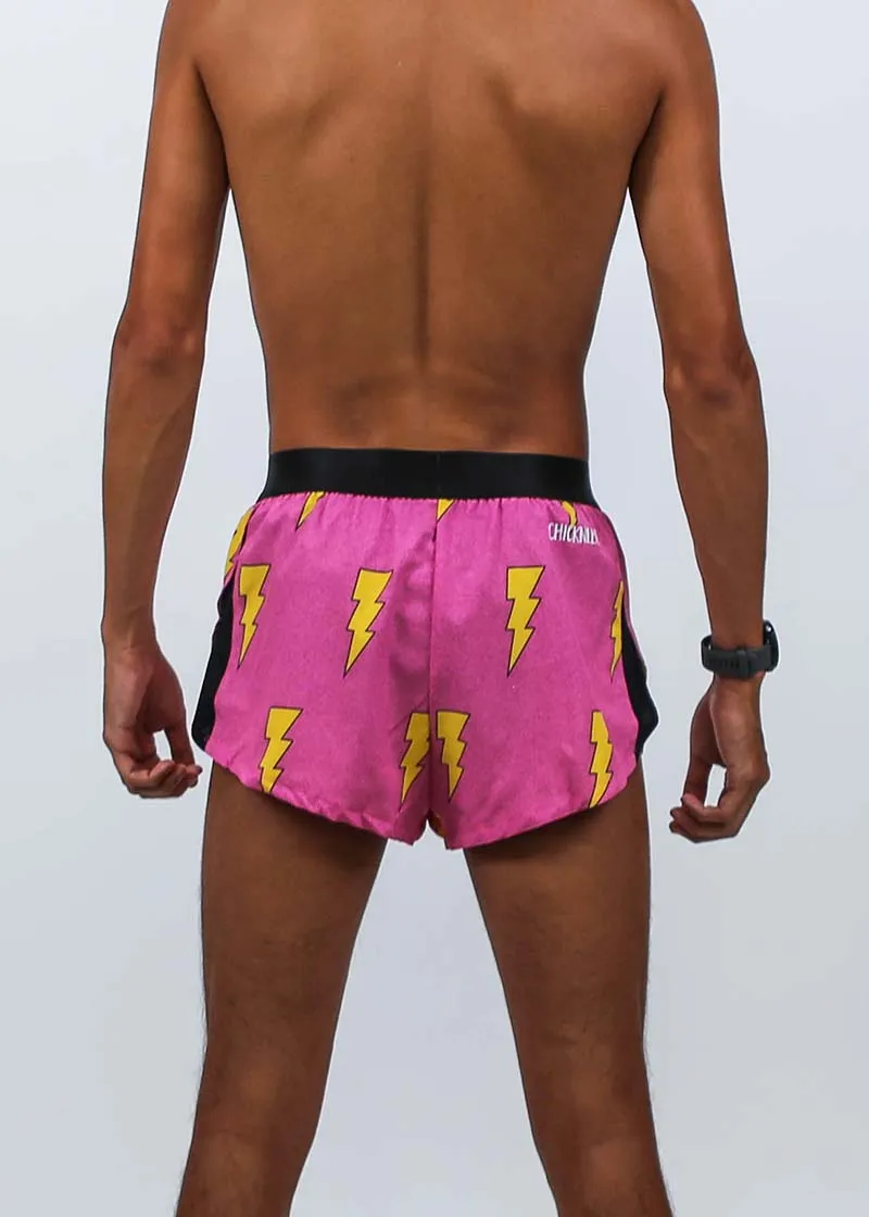 Men's Hot Pink Bolts 2" Split Shorts