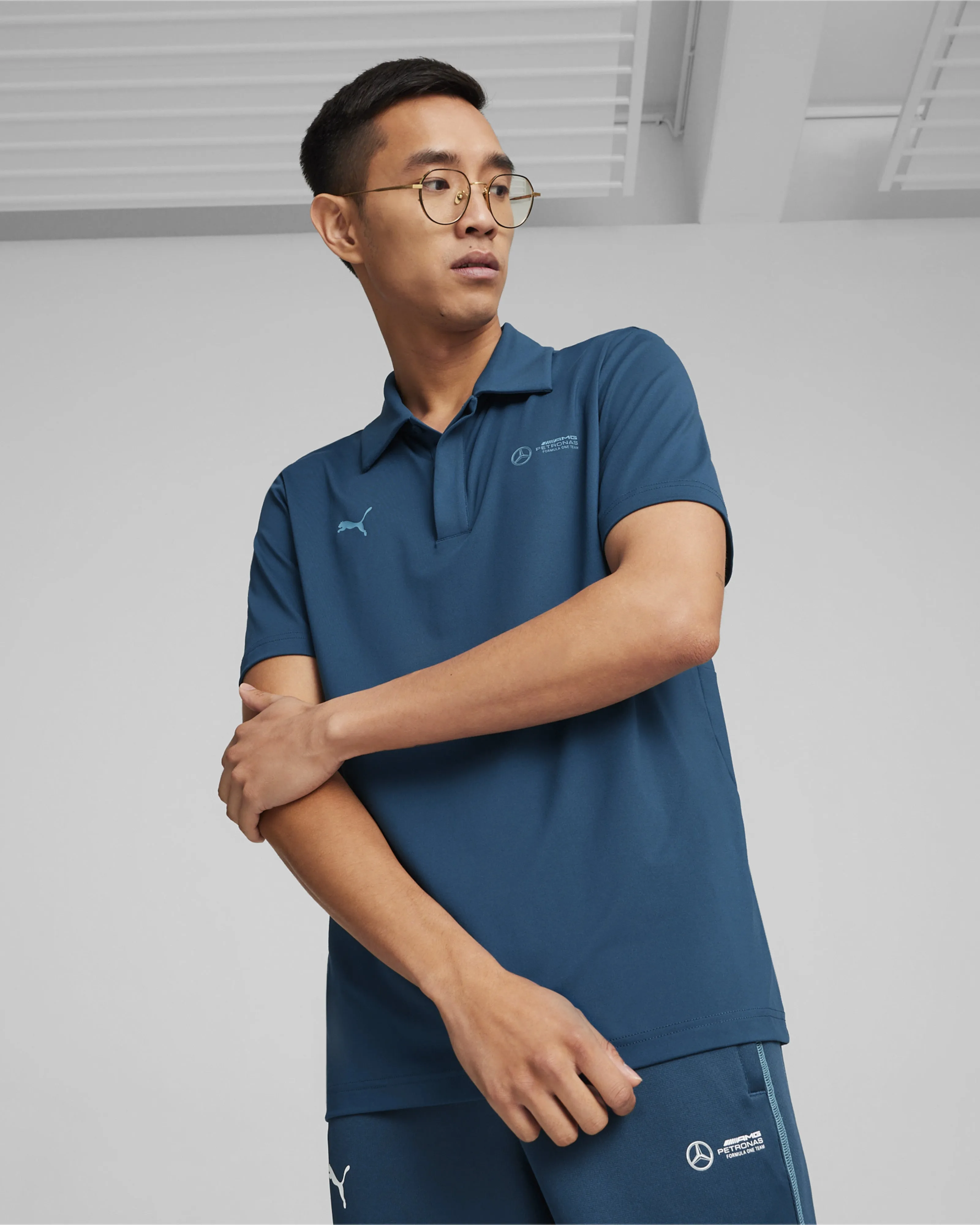 Mens Puma Cloudspun Polo Blue